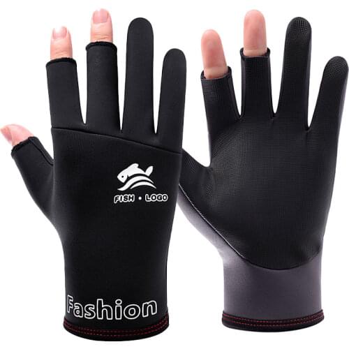 Neoprene Anti-Slip Fly Fishing Hunting Gloves Skidproof 3 Fingerless Gloves for Photography Motorcycling Shooting Cycling Hiking