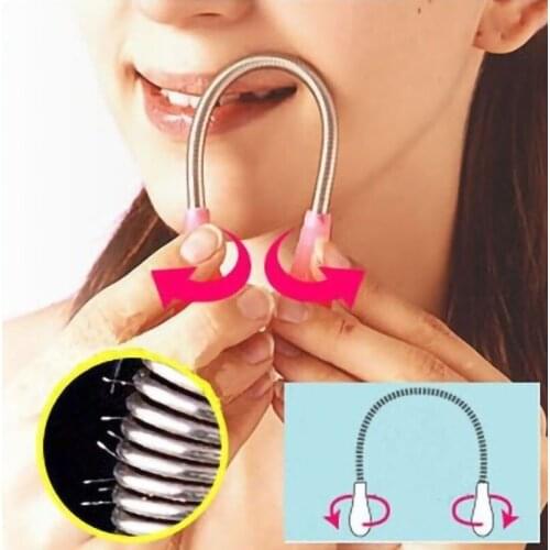 Face Hair Spring Remover Stick Epilator Hair Epilator Removal Cream Stainless Steel Hair Removal Threading Beauty Tool