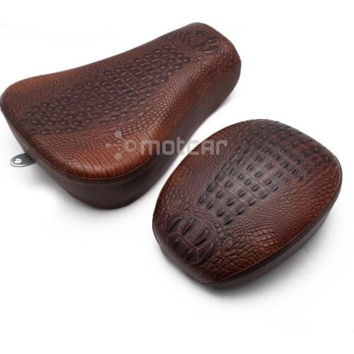 Motorcycle Front Driver+Rear Passenger PU Leather Pillow Solo Seat Cushion For Harley Sportster Forty Eight XL1200 883 72 48