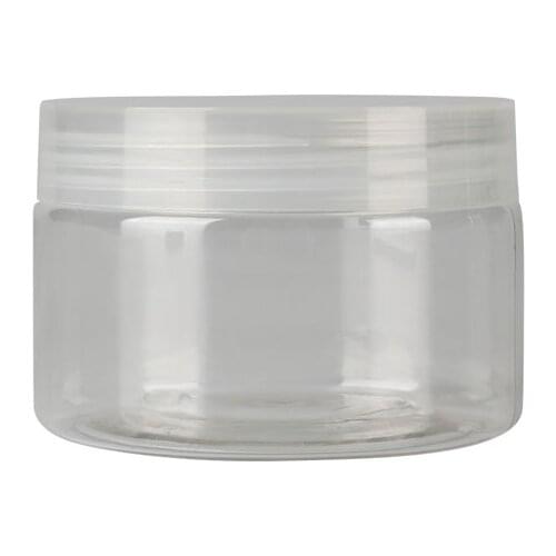 24 x 250g Clear PET Jars Containers With Screw Plastic lids 250cc Empty Transparent Cream Cosmetic Packaging