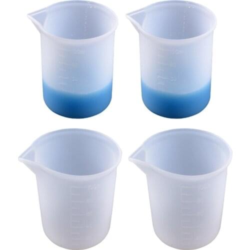 Silicone Measuring Cups, 6 PCS 250Ml/100Ml Nonstick Reusable Silicone Mixing Cups Durable Easy Clean for Epoxy Resin