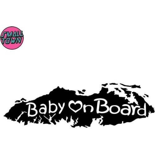 Small Town 18X5.3CM BABY ON BOARD Creative Warning Mark Decal Trunk Window Decoration Car Sticker C25-0009