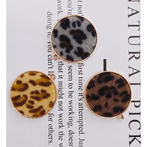 Alloy Round Pendant Necklace Charms DIY Material Jewelry Earring Accessories