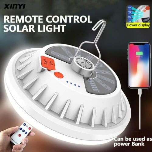 Super Bright 300W Rechargeable LED Bulb Lamp Remote Control solar charging light Portable Emergency Light Outdoor Camping lamp