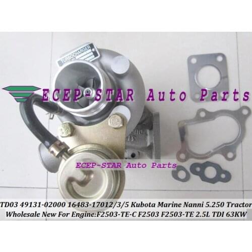 TD03-07 49131-02000 16483-17012 16483-17013 16483-17015 Turbo For Kubota Marine Nanni 5.250 TDI F2503 Tractor F2503-TE 2.5L 63Kw