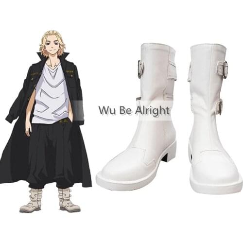 Tokyo Revengers Swastika Sano Manjiro Cosplay Shoes Boots Unisex White Trend Halloween Party Prop