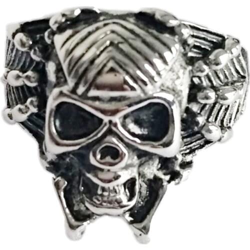 Retro Horror Skull Head Spider Ring Domineering Punk Men Silver Color Titanium Steel Ring Hip Hop Mens Motorcycle Party Jewelry