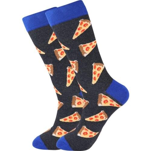 Funny Men Pizza Pie Food Long Socks Novelty Fun Unisex Women Sandwich Cotton Dress Sock