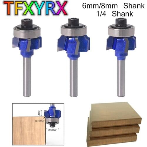 1pc 6mm 8mm 1/4inch Shank 4 Teeth Router Bit R1 R2 R3 Trimming Knife Edge Trimmer Woodworking Milling Cutter for Wood