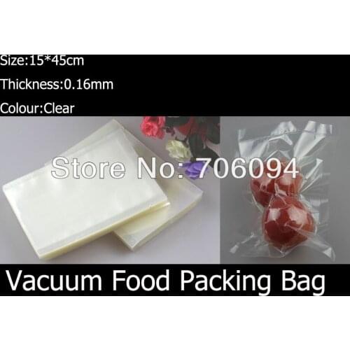 150pcs 15*45cm clear plastic vaccum food packing Bags,food vacuum packing bags candy bags,Plastic bag