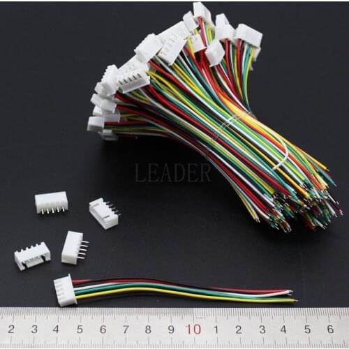 500 pcs/lot JST XH 5S Lipo Balance Lead Extension Charge Wire 100mm 26AWG with Connector Pins