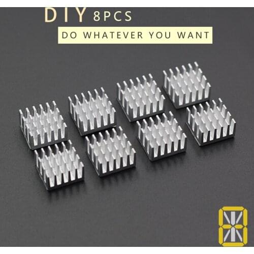 8PCS Heat Sinks Aluminium shim pad Thermal VGA RAM Heat Sinks Spreader Memory Cooler Cooling For DDR SIZE 15mm*15mm*8mm