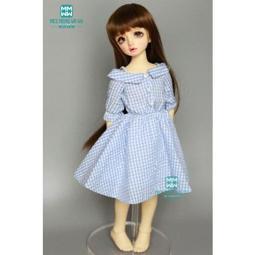 Accessories for doll fits 43cm Spherical joint doll 1/4 BJD doll clothes fashion Off-the-shoulder plaid skirt red, blue, pink