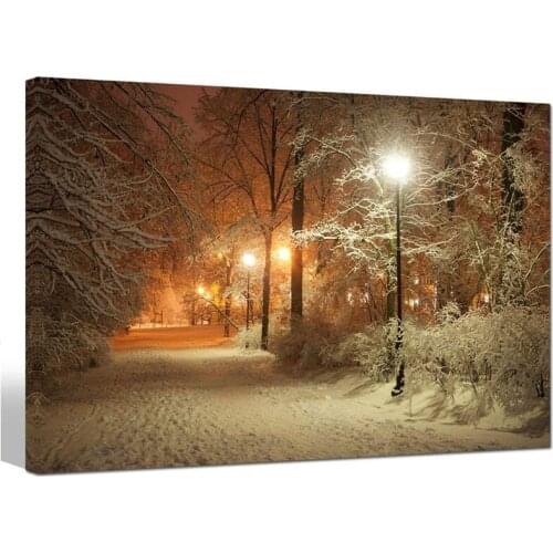 5D Diamond Painting Warm Winter Park Alley in Park and Shining Lanterns cross stitch kits diy diamond embroidery mosaicZP-3377