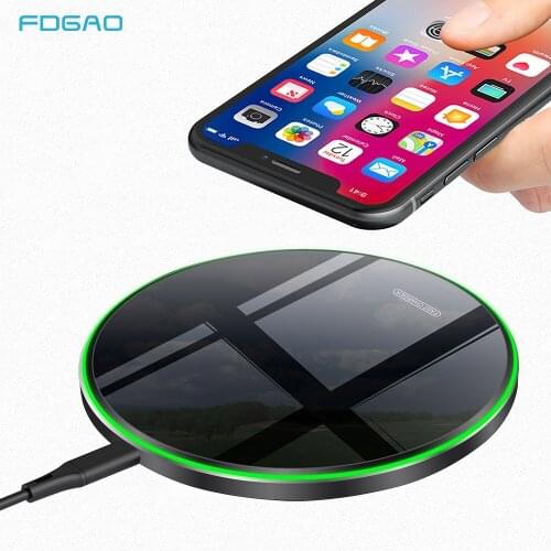 FDGAO 15W Fast Qi Wireless Charger For Samsung S20 S10 S9 Note 10+ iPhone 12 11 X XS MAX XR for Xiaomi Mi 10 Huawei Mate 40 Pro