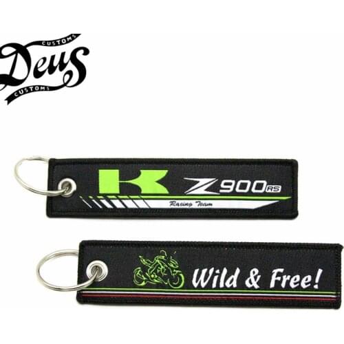 Motorcycle Embroidery Key Holder Chain Collection Keychain For Kawasaki Z900RS Badge Keyring