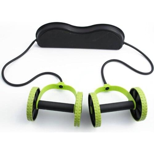 Double Muscle Trainer Wheel Abdominal Power resistance bands Wheel Ab Roller Gym Arm Waist Leg Training Fitness Exercise