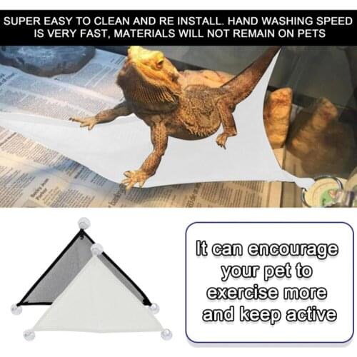 Pet Hammock With Suction Cups For Reptile/Lizard/Geckos Climbing In Breathable Mesh Triangle Made Of Breathable Mesh And Nylon