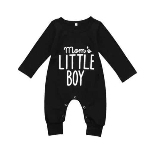 Cotton Newborn Baby Boy Girl Letter Long Sleeve O neck Casual Jumpsuit Romper Outfit Autumn Clothes 0-2T