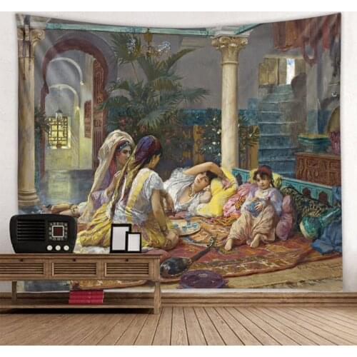 Classical Painting Tapestry Oil Painting Ornament Wall Hanging Tapestry Carpet Xmas Home Yoga Pad Bedspread Beach Mat Gift