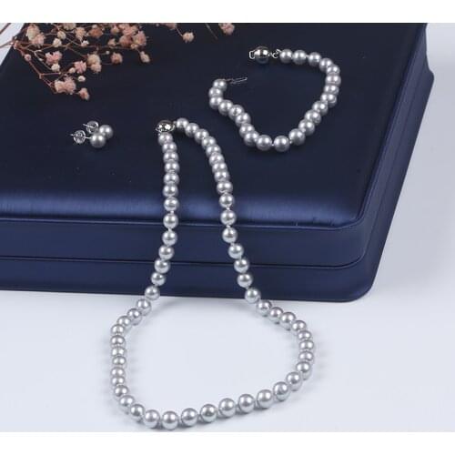 Classic Freshwater Pearl Sets Necklace Bracelet Earrings For Women Jewelry Party Wedding Christmas Gifts