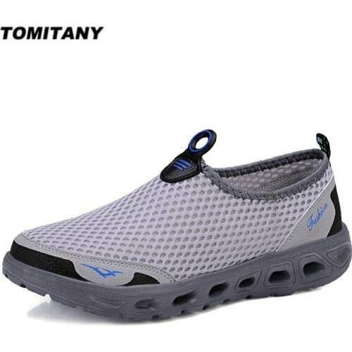 Men Casual Shoes Sneakers Light Breathable Summer Sandals Beach Vacation Mesh Shoes Loafers Zapatos De Hombre Slip-On Men Shoes