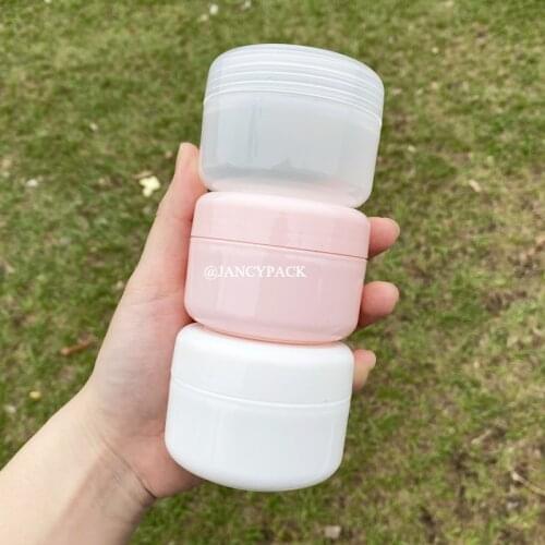 20g pink white Round Pot Jars Plastic Cosmetic Containers Set with Lid face body Creams container case DIY Make Up Sample Tool