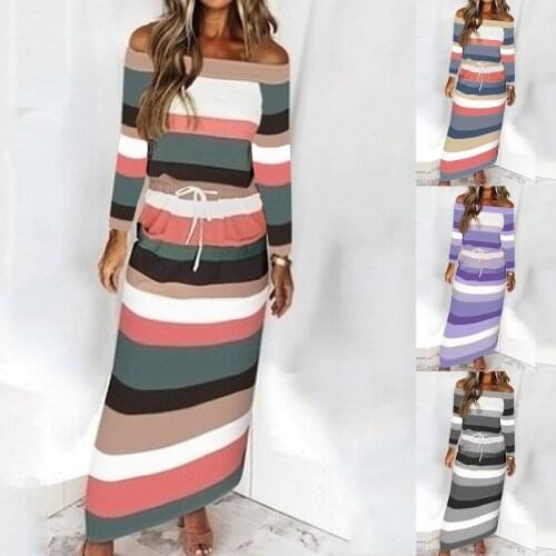 New Women Casual O Neck Stripe Dress Summer Sleeveless Sweet Long Ladies Dress Fashion Elegant Streetwear Vestido