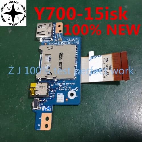 NEW Original For Lenovo IdeaPad Y700-15ISK Y700-17ISK Audio USB Card Reader Board with cable BY511 NS-A543 100% Tested Fast Ship