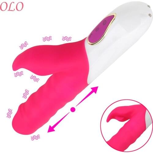 OLO Sex Toys for woman Telescopic G spot Dildo Vibrator Rabbit Vibrator Female Masturbation Silicone Sex Toys for Woman