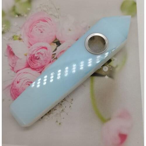 Original Stone Grinding Opal Pipe Hexagonal Angle Crystal Tube Smoke Tube Spiritual Energy Promotion Meditation Meditation