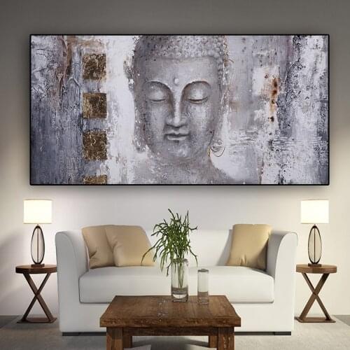 Religious Posters Lord Buddha Abstract Oil Painting on Canvas Scandinavian Wall Decor Pop Art Pictures for Living Room