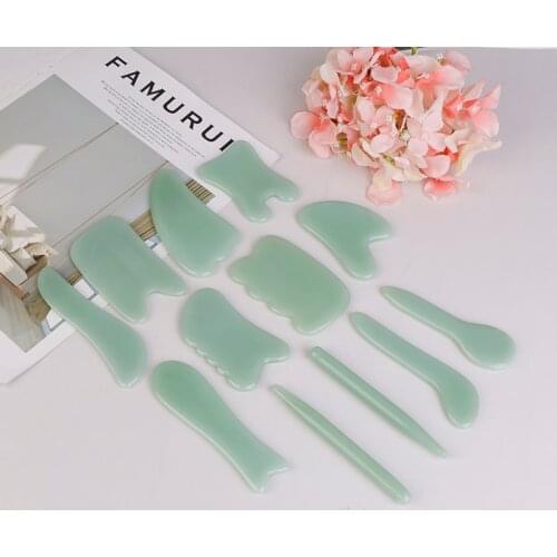 Natural Jade Guasha Board Natural Stone Scraper Chinese Gua Sha Tools For Face Neck Back Body Acupuncture Pressure Therapy