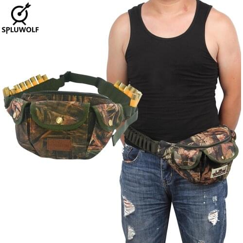 Tactical Hunting Paintball Shell Waist Bag Belt Pouch with 20 Rounds Bullet Hole