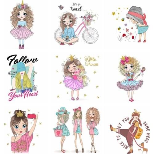 Ballet Girl Patch Thermo Transfers Stickers For Clothing Beautiful Girl Appliques Iron On Clothes Heat-Sensitive For T-Shirt