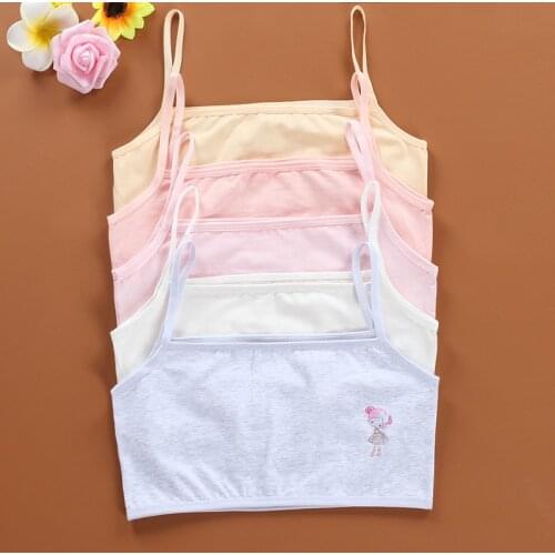 Girl tube top strap vest underwear wrapped chest 40 cotton summer single layer thin belt junior high school development bra