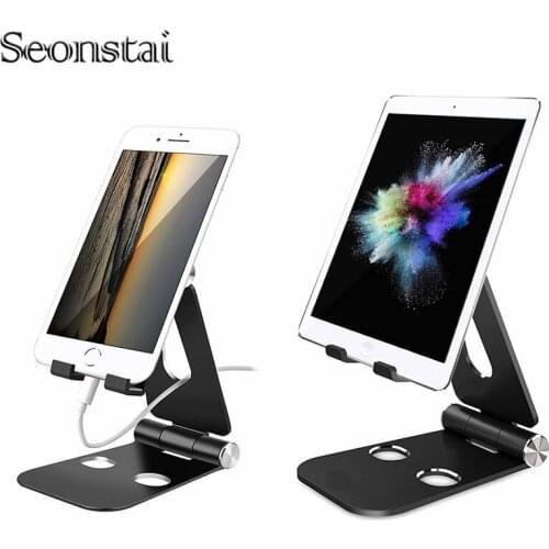 Universal Aluminium Stand Desk Holder For Xiaomi Mobile Phone Holder For iPhone Metal Tablets Stand For iPad Foldable Holder