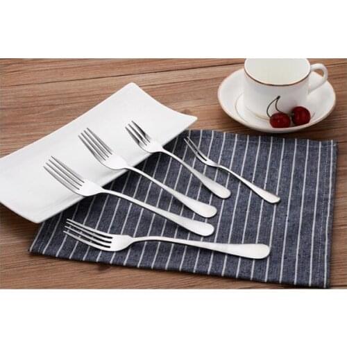 1PC Stainless Steel Fork Dining Fork for Adult Child Dessert Fruit Tableware Fruite Dessert Kitchen Tool Useful Tableware PM 015