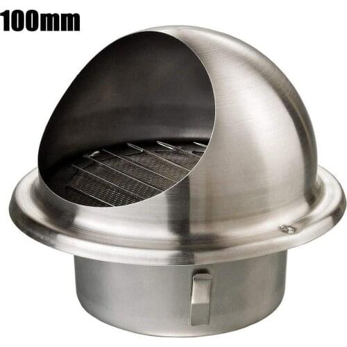 Stainless Stee Hood Exhaust Cap Rain Cap Wind Cent Wall Ceiling Air Vent O-Ventilation Cover Grid Insect-Proof Waterproof