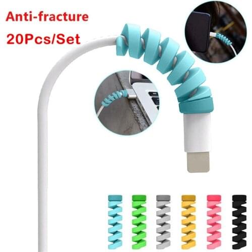 20Pcs Cable Protector Saver Cover for Mobile Phone USB Charger Cables Cord Phone Accessories