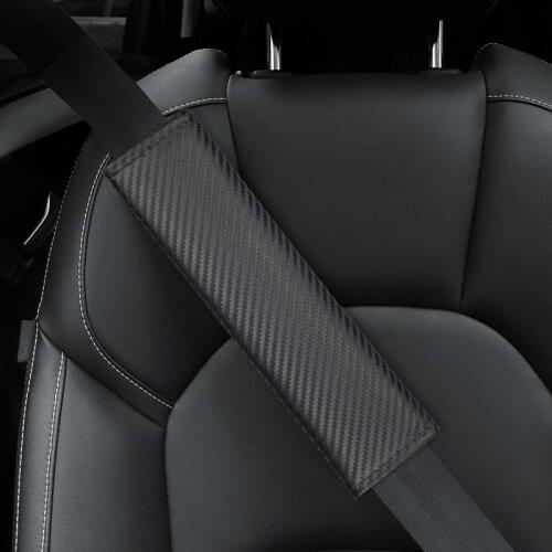 2pcs/set Carbon fiber Seat belt Shoulder Pads covers emblems for Toyota TRD VIOS avensis auris hilux Corolla Camry accessories