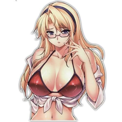3D Sexy Car Stickers Anime Girl Vinyl Waterproof Sunscreen Decal Window Wiper Decal DIY Car Styling Accessories Kk13*12cm