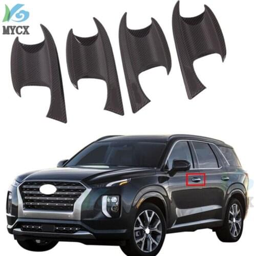For Hyundai Palisade 2019-2020 Exterior Accessories ABS Plastic Side Door Handle Bowls Cover Trim 4pcs Car Styling