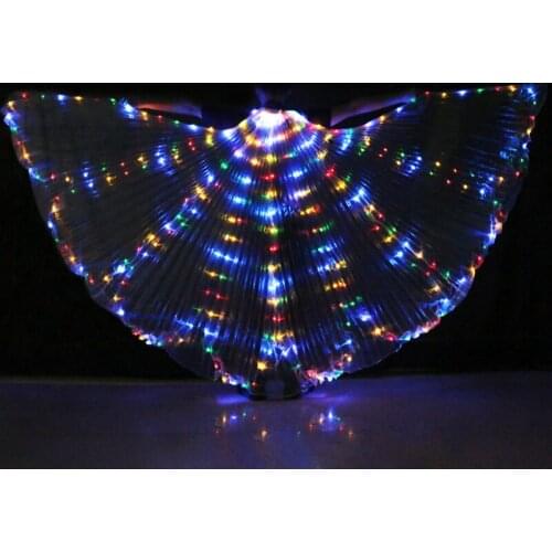 Butterfly Belly Dance LED Isis Wings Stage Performance Props Wing Dancewear Butterfly LED Wings With Adjustable Sticks and Bag