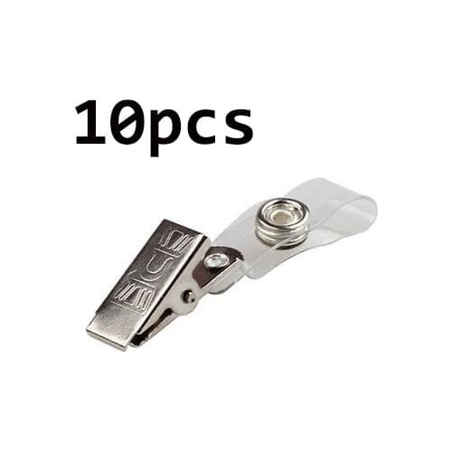 New 10pcs ID Badge Lanyard Key Card Holder Metal Badge Name Tag Lanyard Clip