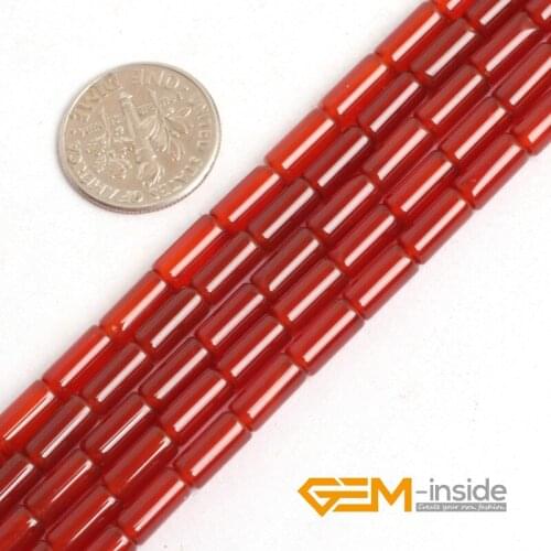 Natural Stone Red Agates Tube Bead For Jewelry Making Strand 15 inch DIY Beads For Bracelet Necklace Free Shipping