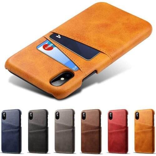 For iPhone 12 Mini 11 Pro Max XS Max XR Credit Card Case Leather Wallet Case for iPhone 7 8 6S Plus Card Slots Hard Cover Fundas