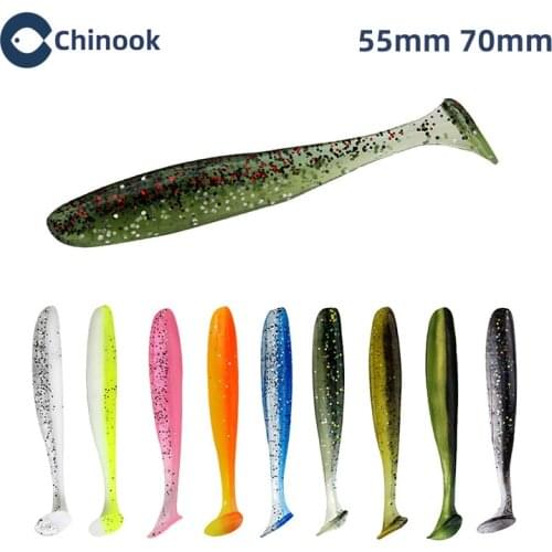 Chinook 55mm 70mm 10pcs Shiner Soft Bait Lure Wobblers Worm Fishing Silicone Fish Artificial Bait