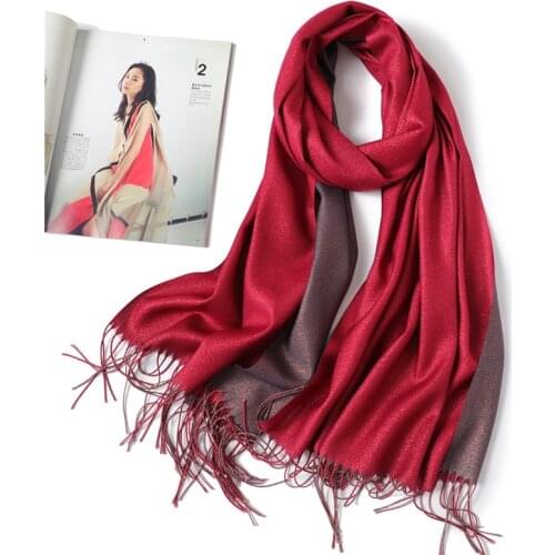 2020 Design Double Sided Winter Women Cashmere Solid Scarf Pashmina Shawls And Wraps Female Foulard Hijab Wool Stoles Scarves