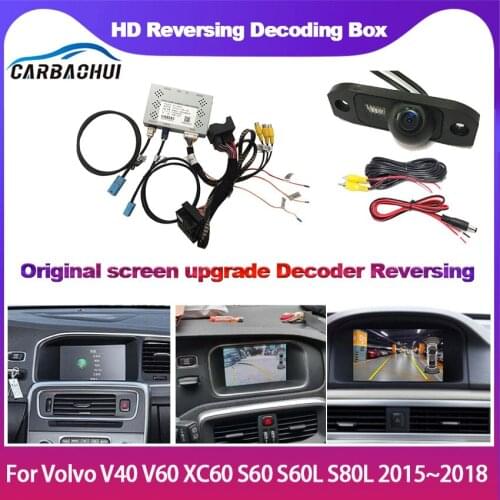 For Volvo V40 V60 XC60 S60 S60L S80L 2015~2018 car backup camera Interface Adapter Front Rear Camera Display Improve Decoder
